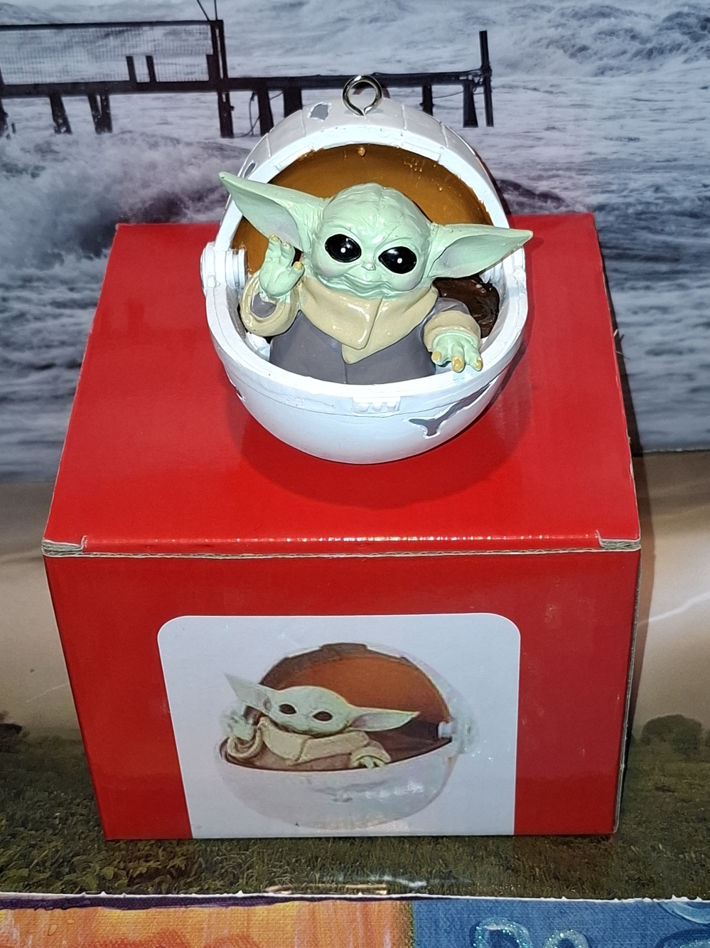 Star Wars Mandalorian Baby Yoda Christmas Ornament Boxed Large Size Brand New.
